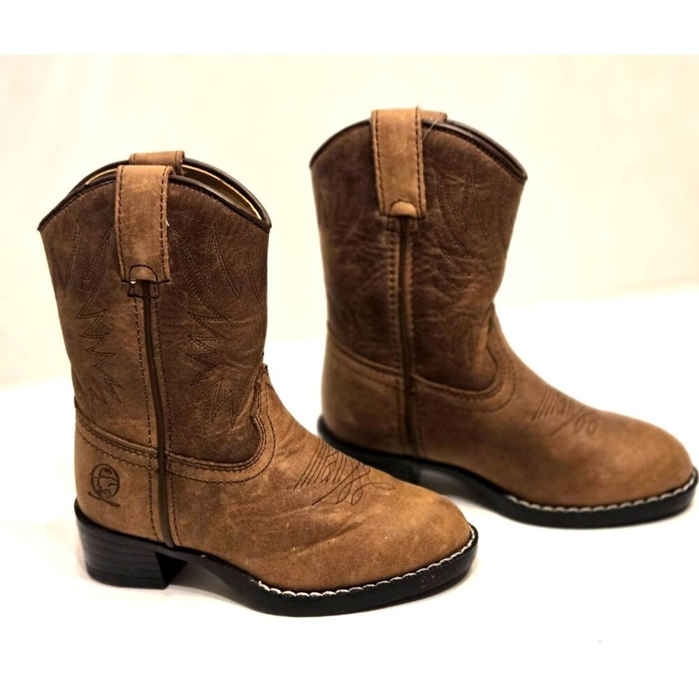 Kids Durango Head West Tan Brown Cowboy Boots (BT222) - Size 9D